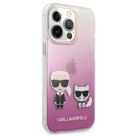 Karl Lagerfeld Ikonik & Choupette - Etui iPhone 13 Pro (różowy)