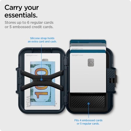 Spigen Lock Fit MagSafe - Portfel magnetyczny (Metal Slate)