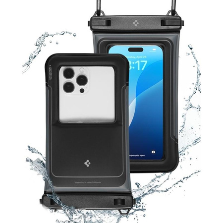 Spigen A611P Universal Waterproof Float Case 2-Pack - Etui wodoodporne do smartfonów do 6.9" (2 sztuki) (Matte Black)