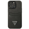 Guess Saffiano Double Card Triangle - Etui iPhone 13 Pro (czarny)