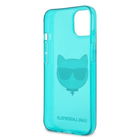 Karl Lagerfeld Choupette Head - Etui iPhone 13 (fluo niebieski)
