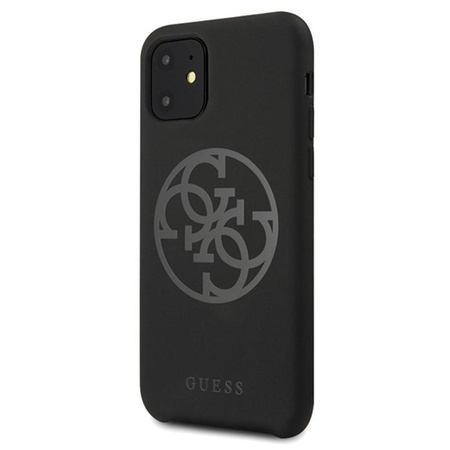 Guess Silicone 4G Tone to Tone - Etui iPhone 11 (Black)