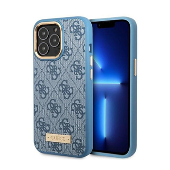Guess 4G Logo Plate MagSafe - Etui iPhone 13 Pro Max (niebieski)