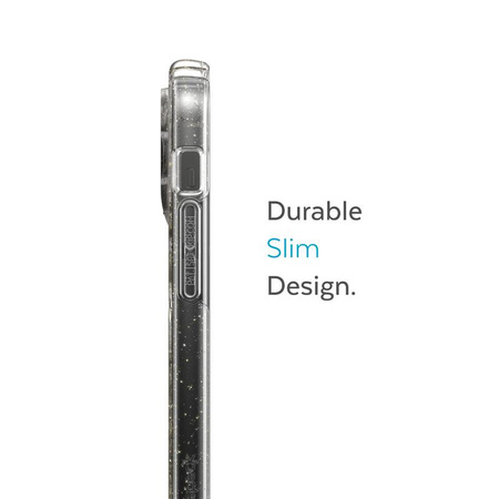 Speck Presidio Perfect-Clear with Glitter + MagSafe - Etui iPhone 14 Pro z powłoką MICROBAN (Clear / Gold Glitter)