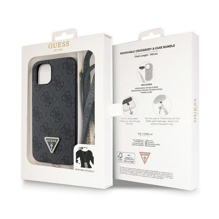 Guess Crossbody 4G Metal Logo - Etui iPhone 13 (czarny)