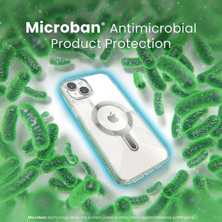 Speck Presidio Perfect-Clear Grip ClickLock & MagSafe - Etui iPhone 15 Plus / iPhone 14 Plus (Clear / Chrome Finish / Serene Silver)