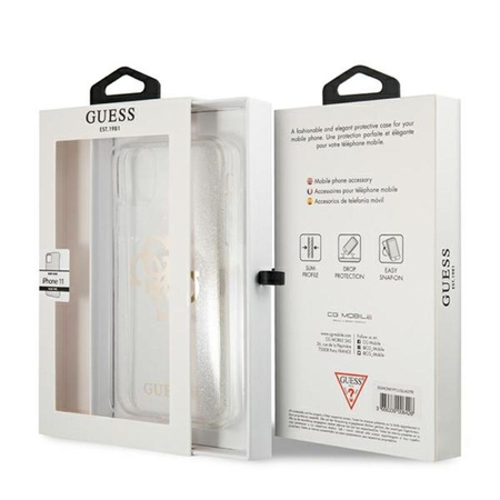 Guess Glitter 4G Big Logo - Etui iPhone 11 (przezroczysty)