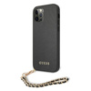 Guess Saffiano Chain - Etui iPhone 12 / iPhone 12 Pro (czarny)