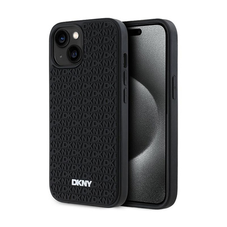 DKNY 3D Rubber Repeat Pattern - Etui iPhone 15 / 14 / 13 (czarny)