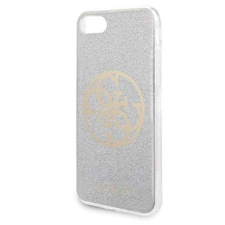 Guess Circle Glitter 4G - Etui iPhone SE 2020 / 8 / 7 (Light Grey)