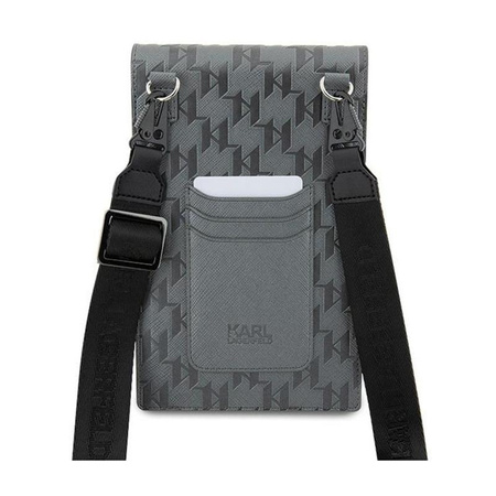 Karl Lagerfeld Saffiano Monogram Choupette - Torebka crossbody na telefon (srebrny)