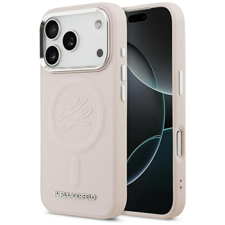 Karl Lagerfeld Initial & Metal Logo MagSafe - Etui iPhone 17 Pro (różowy)