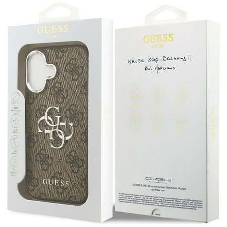 Guess 4G Big 4G Classic Logo - Etui iPhone 17 (brązowy / srebrny)
