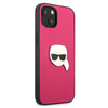Karl Lagerfeld PU Leather Karl's Head Metal - Etui iPhone 13 (różowy)
