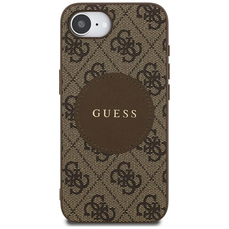 Guess 4G Circle Classic Logo MagSafe - Etui do iPhone 16e (brązowy)