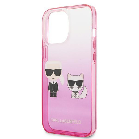 Karl Lagerfeld Gradient Ikonik Karl & Choupette - Etui iPhone 13 Pro Max (różowy)