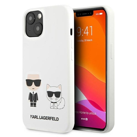 Karl Lagerfeld Silicone Karl & Choupette - Etui iPhone 13 mini (biały)