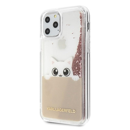 Karl Lagerfeld K-Peek A Boo - Etui iPhone 11 Pro Max (Glitter Pink Gold)