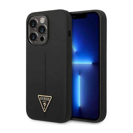 Guess Silicone Triangle Logo - Etui iPhone 14 Pro Max (czarny)