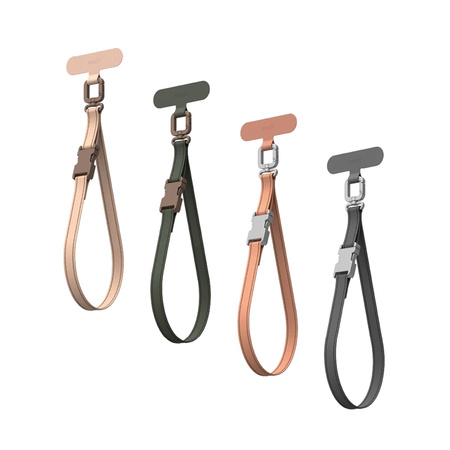 Moshi 2-in-1 Wrist & Body Strap with Adapter - Smycz ze skóry eco do telefonu (Midnight Gray)