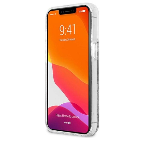 Karl Lagerfeld Liquid Glitter Choupette Fun - Etui iPhone 13 Pro (srebrny)