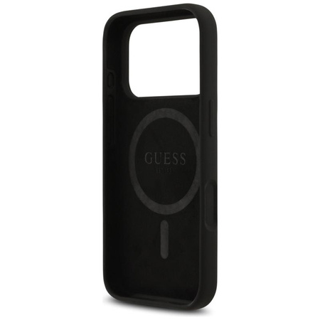 Guess Silicone Triangle Logo MagSafe - Etui iPhone 17 Pro Max (czarny)