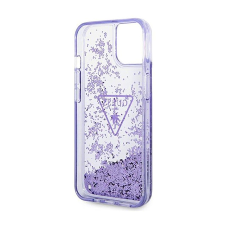 Guess Liquid Glitter Triangle Logo Case – Etui iPhone 14 Plus (fioletowy)