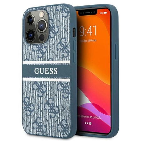 Guess 4G Printed Stripe - Etui iPhone 13 Pro Max (niebieski)