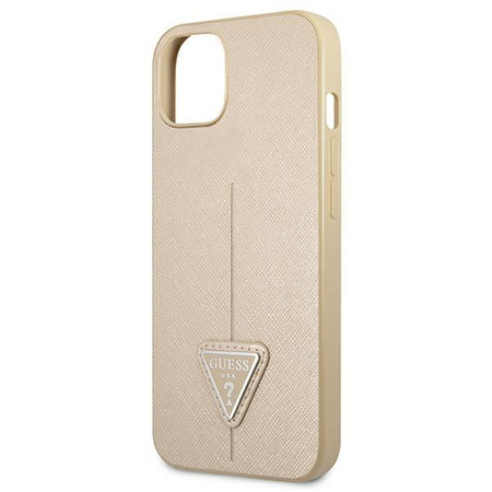 Guess Saffiano Triangle Logo Case – Etui iPhone 13 (beżowy)