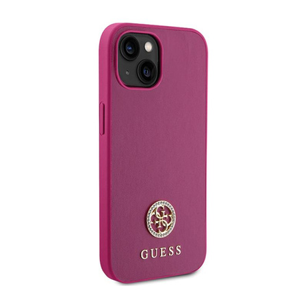 Guess 4G Strass Metal Logo - Etui iPhone 15 (różowy)