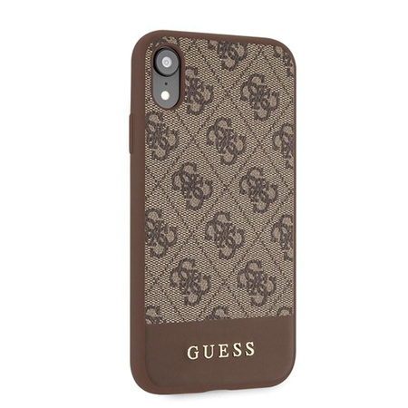 Guess 4G Bottom Stripe Collection - Etui iPhone XR (brązowy)