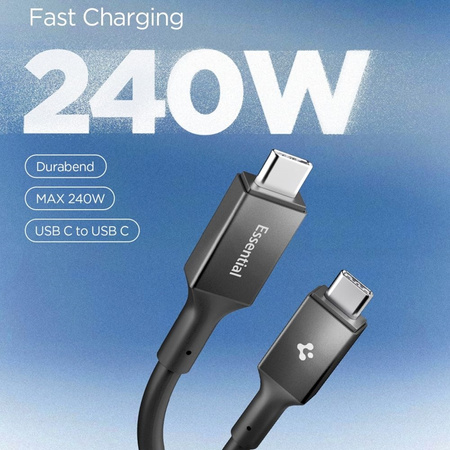 Spigen EB24012CC Essential - Kabel USB-C do USB-C PD 240W 1.2m (Czarny)