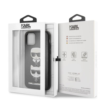 Karl Lagerfeld Embossed Case Karl & Choupette - Etui iPhone 11 (Black)