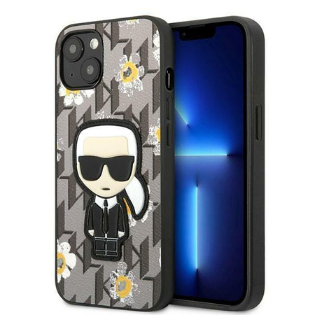 Karl Lagerfeld Iconic Karl Flower - Etui iPhone 13 (szary)