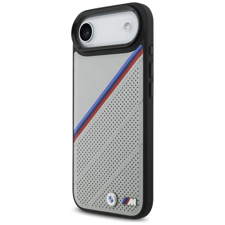 BMW M Tricolor Metal Logo MagSafe - Etui iPhone Air (szary)