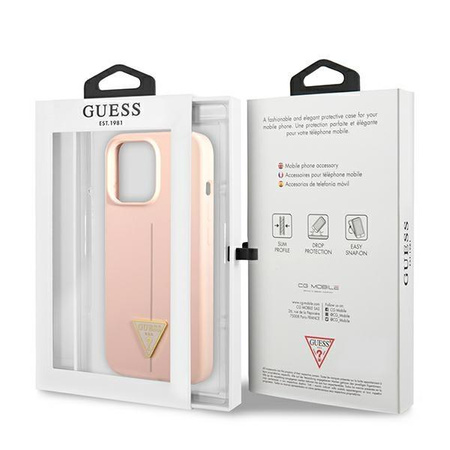 Guess Silicone Triangle Logo - Etui iPhone 13 Pro Max (różowy)
