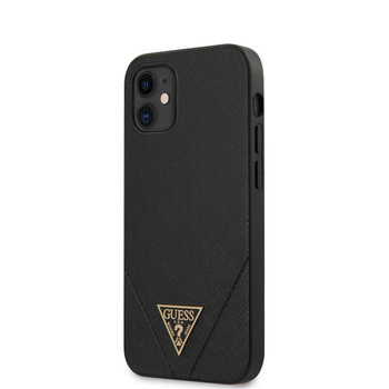 Guess Saffiano V - Etui iPhone 12 Mini (czarny)