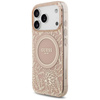 Guess IML Flowers Electro Pearl Strap MagSafe - Etui iPhone 17 Pro (różowy)