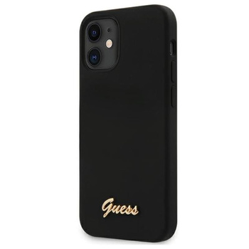 Guess Silicone Script - Etui iPhone 12 mini (czarny)