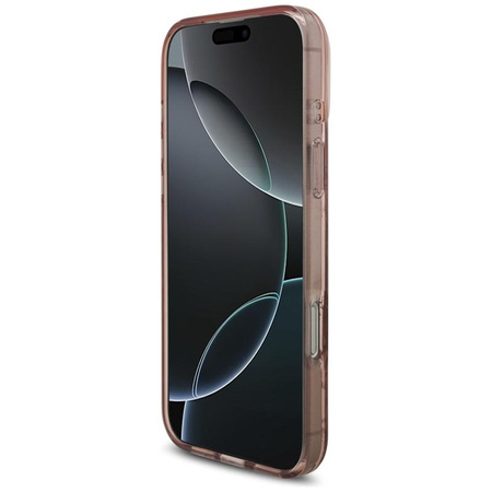 Guess IML Flowers Electro Pearl Strap MagSafe - Etui iPhone 17 Pro Max (różowy)