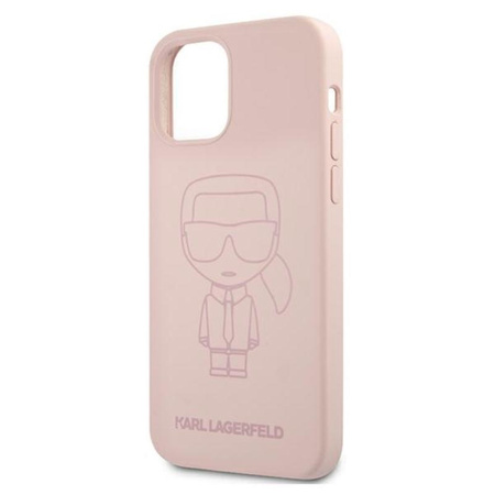 Karl Lagerfeld Silicone Ikonik Outline - Etui iPhone 12 / iPhone 12 Pro (różowy)