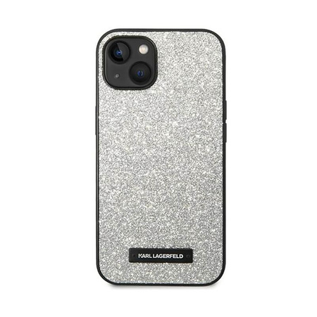 Karl Lagerfeld Glitter Plaque Logo - Etui iPhone 14 (srebrny)