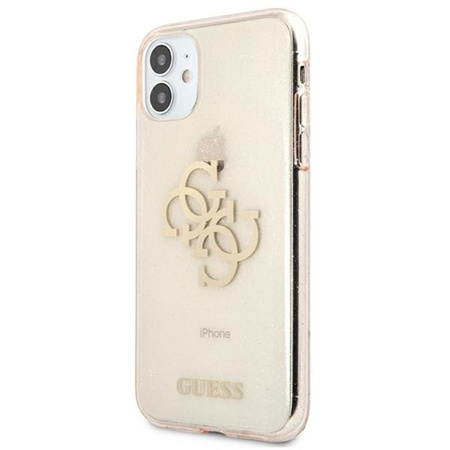 Guess Glitter 4G Big Logo - Etui iPhone 11 (złoty)