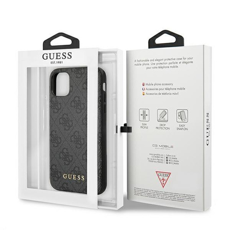 Guess 4G Metal Gold Logo – Etui iPhone 11 (szary)