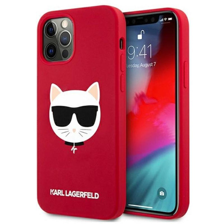 Karl Lagerfeld Choupette Head Silicone - Etui iPhone 12 Pro Max (czerwony)