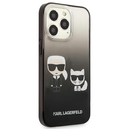 Karl Lagerfeld Gradient Ikonik Karl & Choupette - Etui iPhone 13 Pro Max (czarny)
