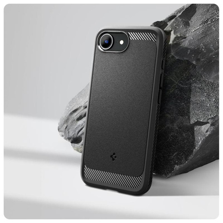 Spigen Rugged Armor Mag MagSafe - Etui do iPhone 16e (Matte Black)