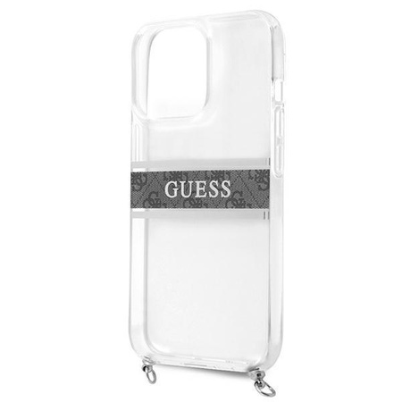 Guess 4G Silver Stripe Crossbody - Etui iPhone 13 Pro