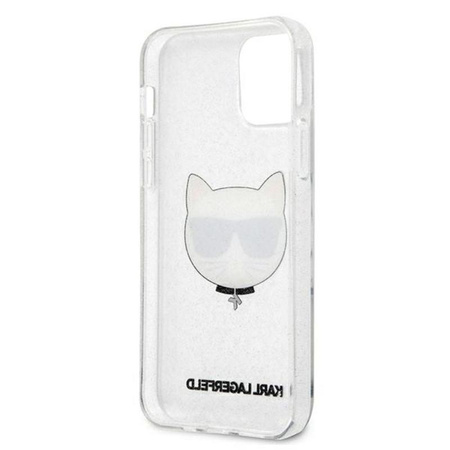 Karl Lagerfeld Choupette Head Glitter - Etui iPhone 12 / iPhone 12 Pro (srebrny)