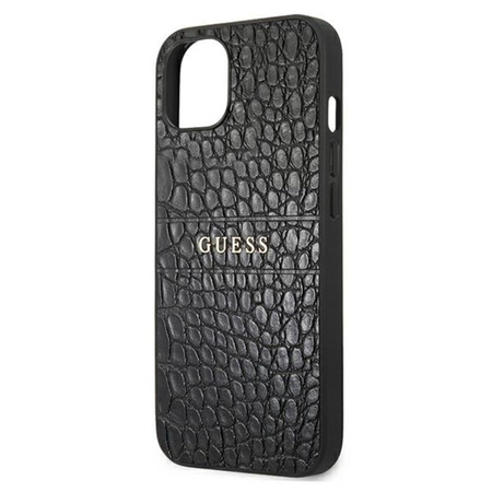 Guess Croco Stamp Lines - Etui iPhone 13 (czarny)